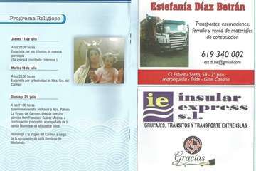 Programa de actos populares y religiosos de las fiestas del Carmen de Marpequeña (Foto TA)